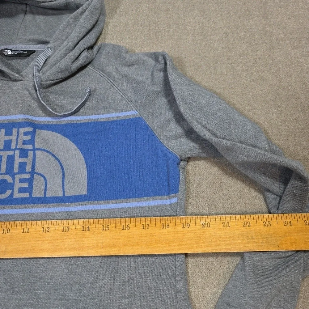 Mens‎ The North Face Hoodie Gray And Blue Stripes Dome Pullover Medium